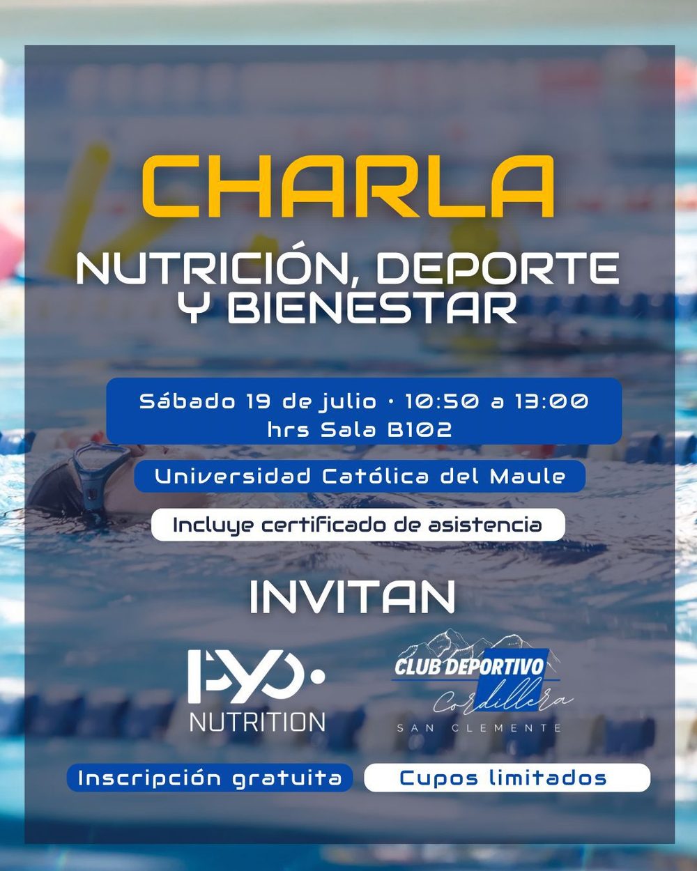 Charla de nutrición, deporte y bienestar en la Universidad Católica del Maule